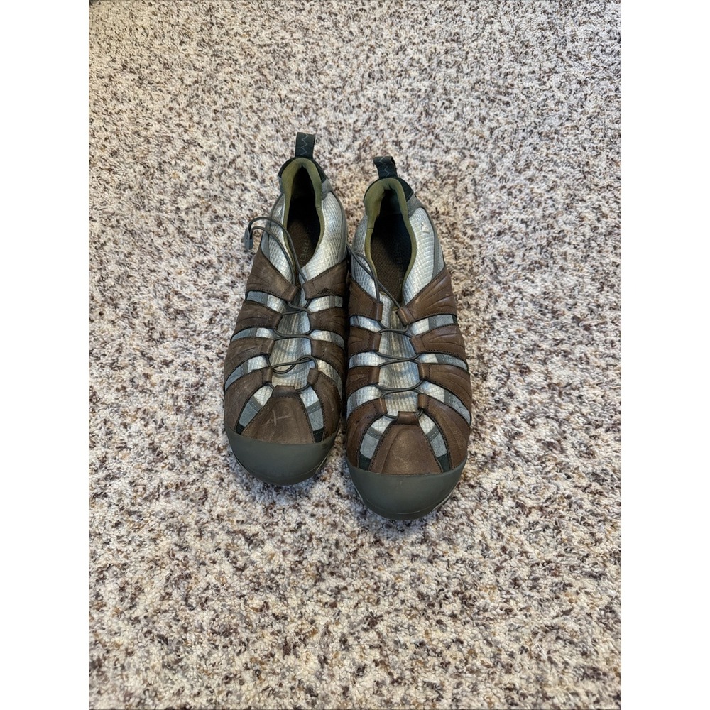 Merrell Caper Desert Sage Hiking Women Sandals Sz 10 Leather Brown Green